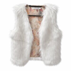White Faux Fur Vest